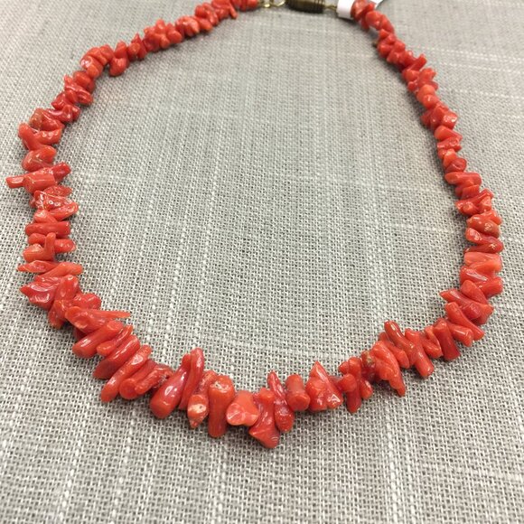 Vintage Natural Branch Red Coral Necklace - Picture 1 of 7